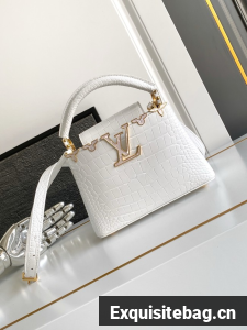 Louis Vuitton Capucines Mini Crocodile pattern M86153 white