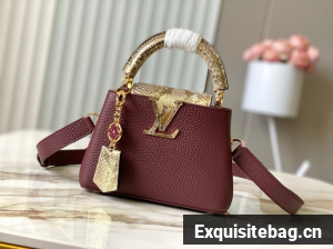 Louis Vuitton Capucines Mini M89369 Grenat Red&gold Snake skin