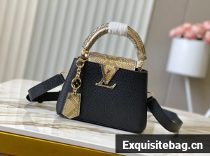 Louis Vuitton Capucines Mini M89369 black&gold Snake skin