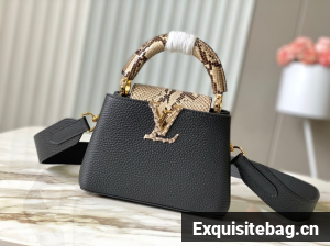 Louis Vuitton Capucines Mini M89369 black&gray Snake skin
