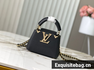 Louis Vuitton Capucines nano M24583 black&Crystal