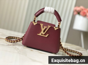 Louis Vuitton Capucines nano M24583 burgundy&Crystal