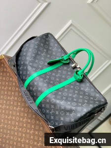 Louis Vuitton Keepall Bandouliere 55 M40605 black&green