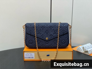 Louis Vuitton Monogram Empreinte Felicie Pochette M64065 M83589 Navy
