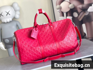 Louis Vuitton Monogram Empreinte Keepall 50 Strap N41416 Red