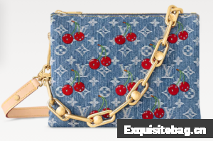 Louis Vuitton NEW LV x TM Coussin PM M14978 Monogram cherry denim