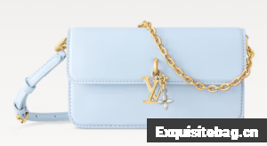 Louis Vuitton NEW Wallet On Chain LV Bloom M14581 Azur