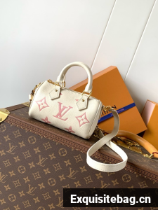 Louis Vuitton Nano Speedy M82450 Beige& pink