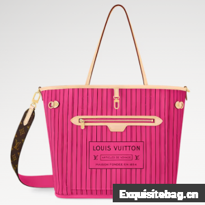 Louis Vuitton Neverfull Bandouliere Inside Out MM M12257 Monogram&Rose Pondichery