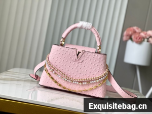 Louis Vuitton Ostrich Capucines BB M12345 pink