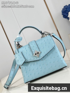 Louis Vuitton small Grained Calfskin M84713 light blue