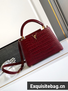 Louis Vuitton Capucines Crocodile pattern BB M92173 burgundy Louis Vuitton Capucines Crocodile pattern BB M92173 burgundy