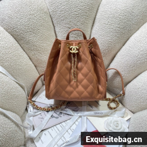CHANEL 25 Medium Backpack AS5600 brown