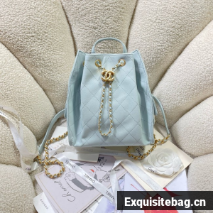 CHANEL 25 Medium Backpack AS5600 light blue