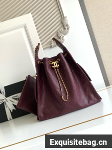 CHANEL 25 Medium Handbag AS5311 burgundy