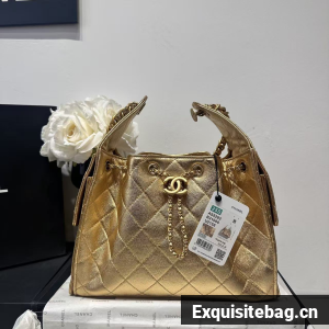CHANEL 25 SMALL HANDBAG AS5293 New Gold