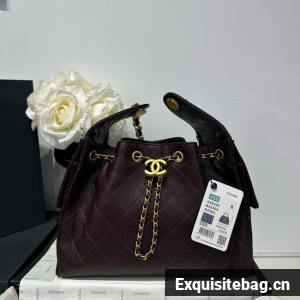 CHANEL 25 SMALL HANDBAG AS5293 dark Brown