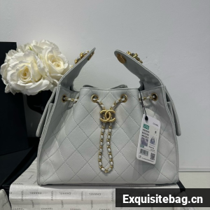CHANEL 25 SMALL HANDBAG AS5293 light gray