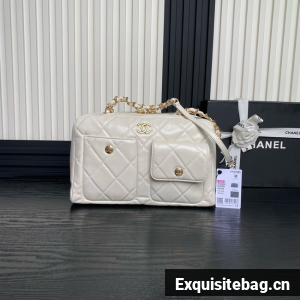 CHANEL CLUTCH WITH CHAIN AS4933 white