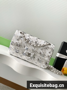 CHANEL Classic 11.12 Handbag A01112 Silver