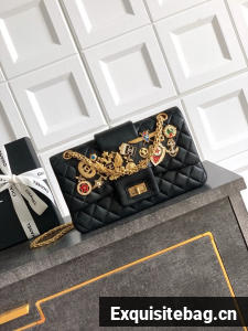 CHANEL Classic Handbag Lambskin CF1112 black