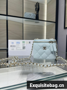 CHANEL Classic Small Vanity with Chain AP1340 blue