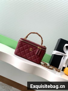 CHANEL Classic Small Vanity with Chain AP4799 burgundy