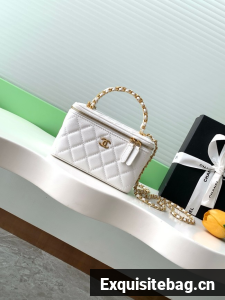 CHANEL Classic Small Vanity with Chain AP4799 white