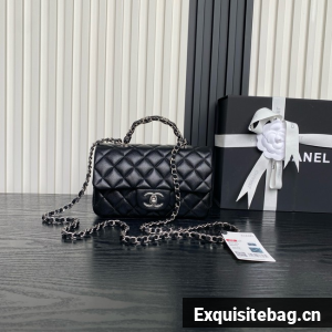 CHANEL Clutch With Chain AS2701 black&Silver Metal