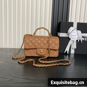 CHANEL Clutch With Chain AS2701 brown&gold Metal