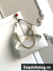 CHANEL Hobo Bag Lambskin AS5978 white