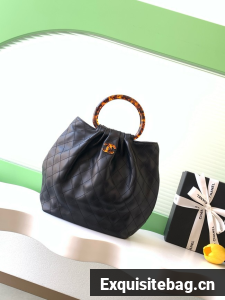 CHANEL Hobo Bag Lambskin AS6010 black