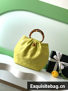 CHANEL Hobo Bag Lambskin AS6010 green