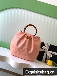CHANEL Hobo Bag Lambskin AS6010 pink