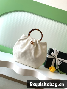 CHANEL Hobo Bag Lambskin AS6010 white
