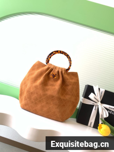 CHANEL Hobo Bag Suede AS6010 Camel