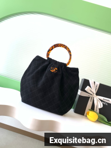 CHANEL Hobo Bag Suede AS6010 black