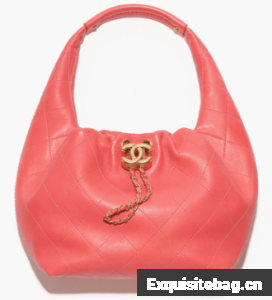 CHANEL Hobo Handbag AS5976 Coral