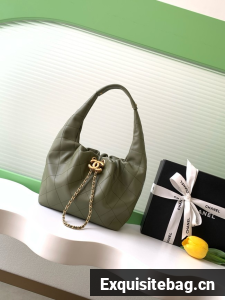 CHANEL Hobo Handbag AS5976 green