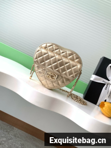 CHANEL Lambskin Heart Bag AS5764 Light gold