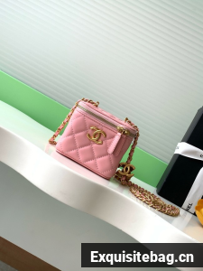 CHANEL Lambskin Small Vanity with Chain AP3941 pink
