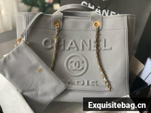 CHANEL Large Tote A66941 light gray