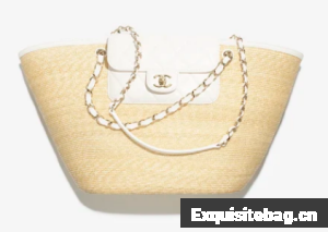 CHANEL Large Tote AS5952 Beige & White