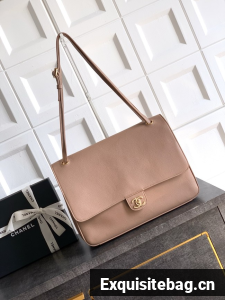 CHANEL Maxi Classic Handbag AS58601 Apricot
