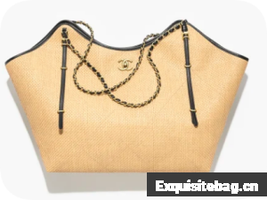 CHANEL Maxi Shopping Bag Braided Raffia AS5463 Dark Beige