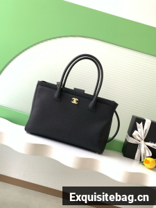 CHANEL Medium Tote Bag AS2157 black&gold-Tone Metal