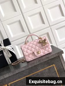CHANEL Mini Flap Bag with Top Handle AP2431 pink