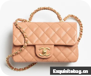 CHANEL Mini Flap Bag with Top Handle AS5701 Camel