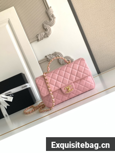 CHANEL Mini Flap Bag with Top Handle AS5702 pink