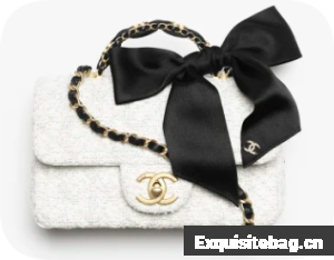 CHANEL Mini Flap Bag with Top Handle AS5875 White & Black